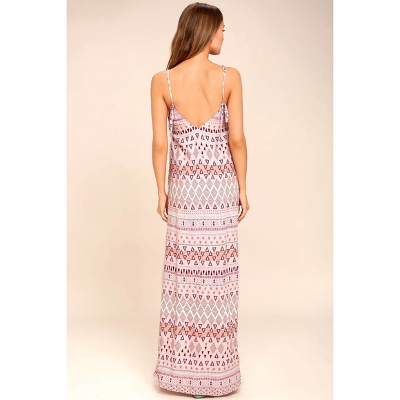 Lulu’s Mosaic Days Blush Pink Print Maxi Dress - Picture 2 of 10